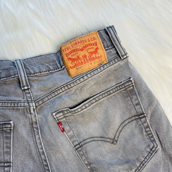 Levi’s 511 Slim Fit Distressed Gray Denim Cut Offs - Picture 6 of 6